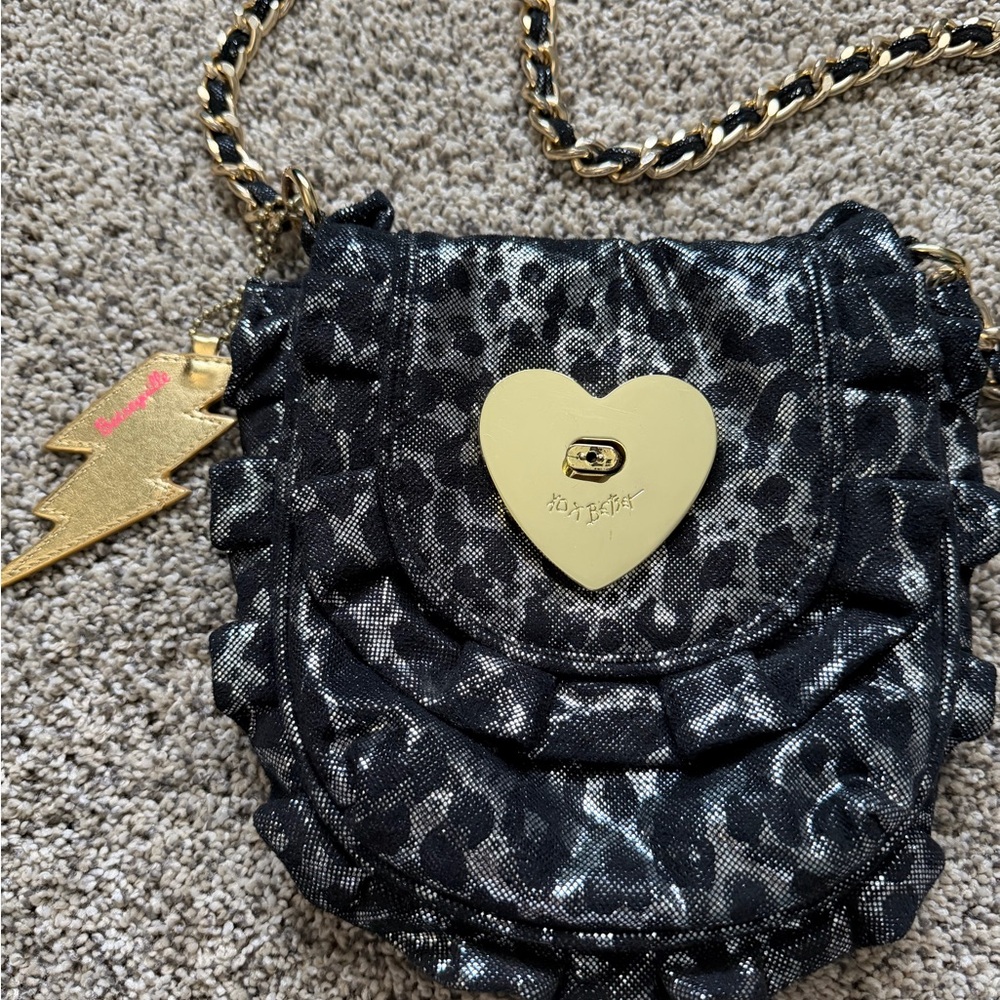 Betsey Johnson Metallic Leopard Crossbody Bag